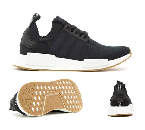 adidas originals nmd r1 primeknit trainer black white gum